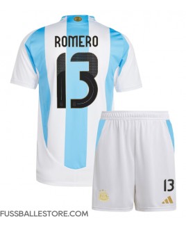 Günstige Argentinien Cristian Romero #13 Heimtrikotsatz Kinder Copa America 2024 Kurzarm (+ Kurze Hosen)